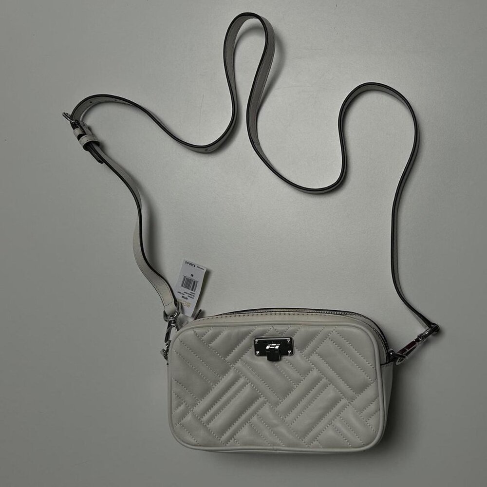 Michael Kors ivory white bag crossbody Quilted white leather SM CAMERA XBODY